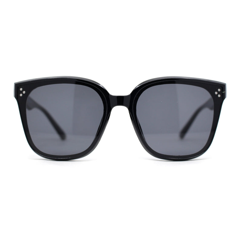 Womens Inset Lens Horn Rim Retro Plastic Chic Sunglasses