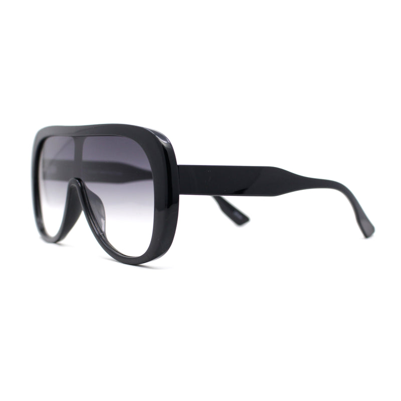 Womens Oversized Shield Flat Top Racer Plastic Retro Sunglasses