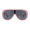 Womens Oversized Shield Flat Top Racer Plastic Retro Sunglasses