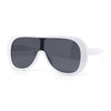 Womens Oversized Shield Flat Top Racer Plastic Retro Sunglasses