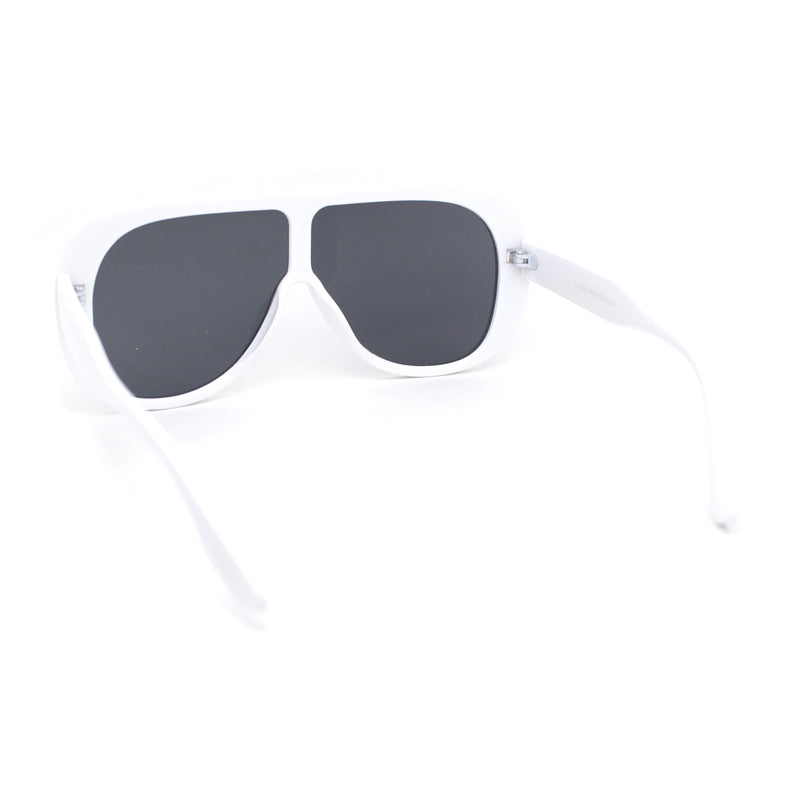 Womens Oversized Shield Flat Top Racer Plastic Retro Sunglasses