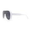 Womens Oversized Shield Flat Top Racer Plastic Retro Sunglasses