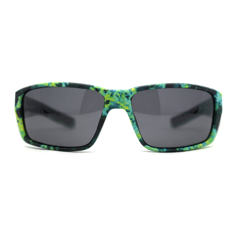 Polarized Xloop Camo Print Wrap Biker Style Sport Plastic Sunglasses