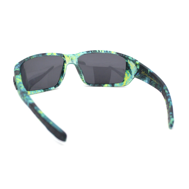 Polarized Xloop Camo Print Wrap Biker Style Sport Plastic Sunglasses