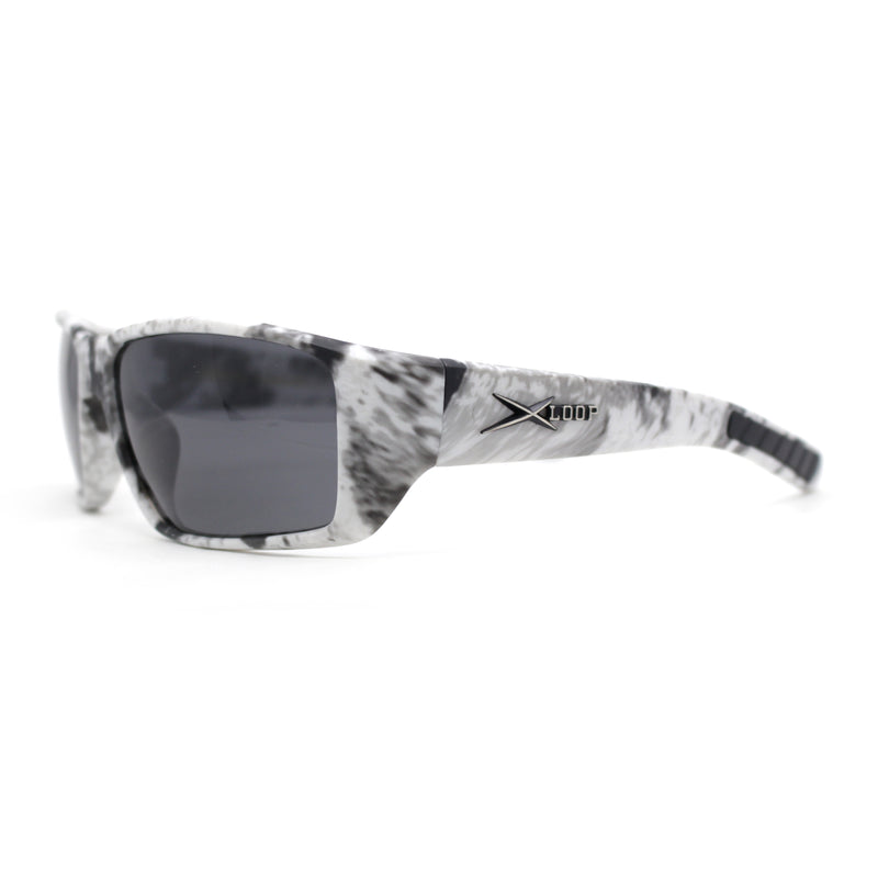 Polarized Xloop Camo Print Wrap Biker Style Sport Plastic Sunglasses