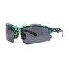 Polarized Xloop Camo Print Wrap Half Rim Baseball Sport Plastic Sunglasses