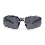 Polarized Xloop Camo Print Wrap Half Rim Baseball Sport Plastic Sunglasses