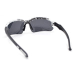 Polarized Xloop Camo Print Wrap Half Rim Baseball Sport Plastic Sunglasses