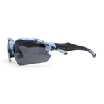 Polarized Xloop Camo Print Wrap Half Rim Baseball Sport Plastic Sunglasses