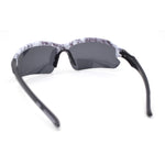 Polarized Xloop Camo Print Wrap Half Rim Baseball Sport Plastic Sunglasses