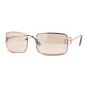 Women Rhinestone Jewel Rimless Rectangle Metal Rim Sunglasses