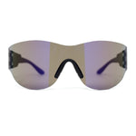 Mens Retro Color Mirror Shield Wrap Futuristic Sport Sunglasses