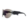 Mens Retro Color Mirror Shield Wrap Futuristic Sport Sunglasses