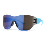 Mens Retro Color Mirror Shield Wrap Futuristic Sport Sunglasses