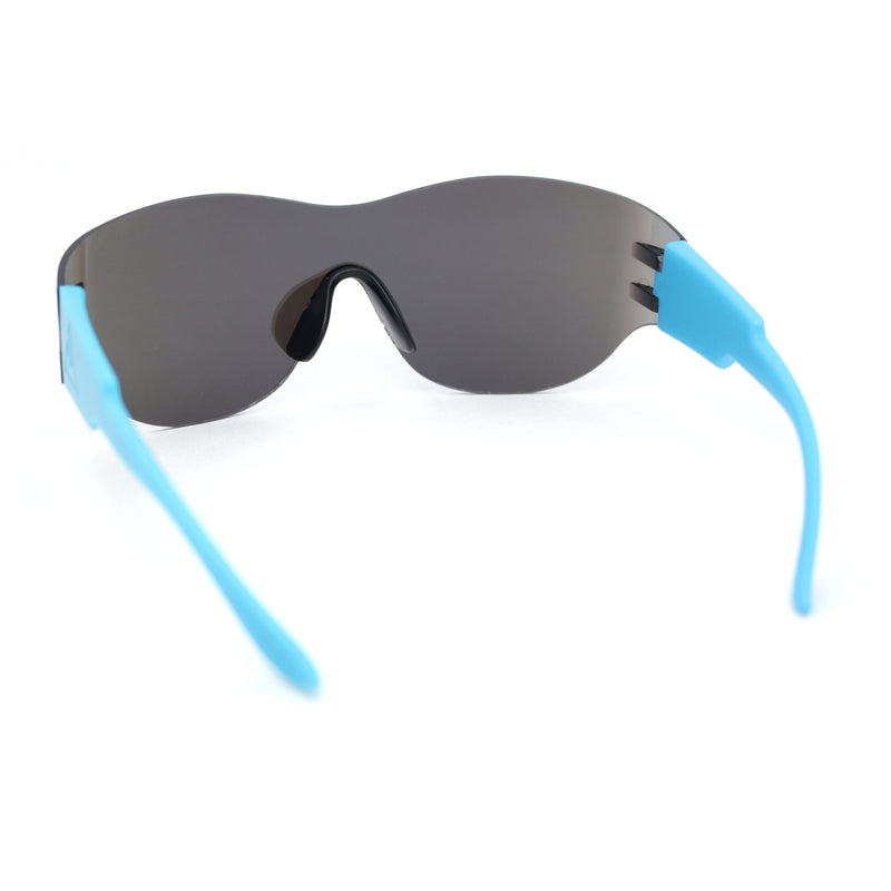 Mens Retro Color Mirror Shield Wrap Futuristic Sport Sunglasses