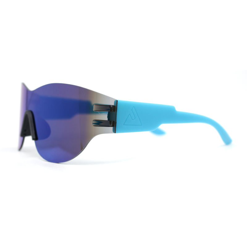 Mens Retro Color Mirror Shield Wrap Futuristic Sport Sunglasses