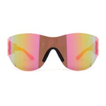 Mens Retro Color Mirror Shield Wrap Futuristic Sport Sunglasses