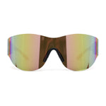 Mens Retro Color Mirror Shield Wrap Futuristic Sport Sunglasses