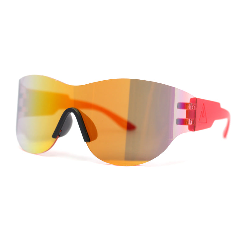 Mens Retro Color Mirror Shield Wrap Futuristic Sport Sunglasses