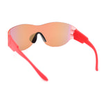 Mens Retro Color Mirror Shield Wrap Futuristic Sport Sunglasses