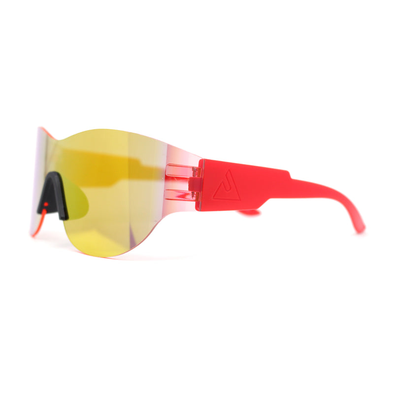 Mens Retro Color Mirror Shield Wrap Futuristic Sport Sunglasses