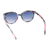 Womens Round Rhinestone Temple Horn Rim Thin Plastic Sunglasses