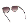 Womens Round Rhinestone Temple Horn Rim Thin Plastic Sunglasses