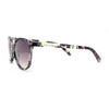 Womens Round Rhinestone Temple Horn Rim Thin Plastic Sunglasses