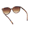 Womens Round Rhinestone Temple Horn Rim Thin Plastic Sunglasses