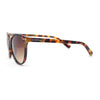 Womens Round Rhinestone Temple Horn Rim Thin Plastic Sunglasses