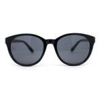 Womens Round Subtle Cat Eye Horn Rim Designer Fashion Sunglasses