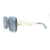 Womens Thick Plastic Rectangle Elegant Metal Arm Mod Sunglasses