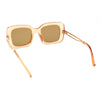 Womens Thick Plastic Rectangle Elegant Metal Arm Mod Sunglasses