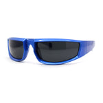 Swanky Trend 90s Wrap Around Sport Plastic Rectangular Sunglasses