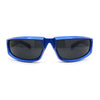 Swanky Trend 90s Wrap Around Sport Plastic Rectangular Sunglasses