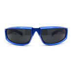 Swanky Trend 90s Wrap Around Sport Plastic Rectangular Sunglasses