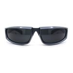 Swanky Trend 90s Wrap Around Sport Plastic Rectangular Sunglasses