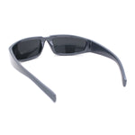 Swanky Trend 90s Wrap Around Sport Plastic Rectangular Sunglasses