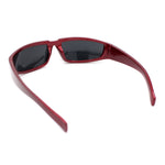 Swanky Trend 90s Wrap Around Sport Plastic Rectangular Sunglasses