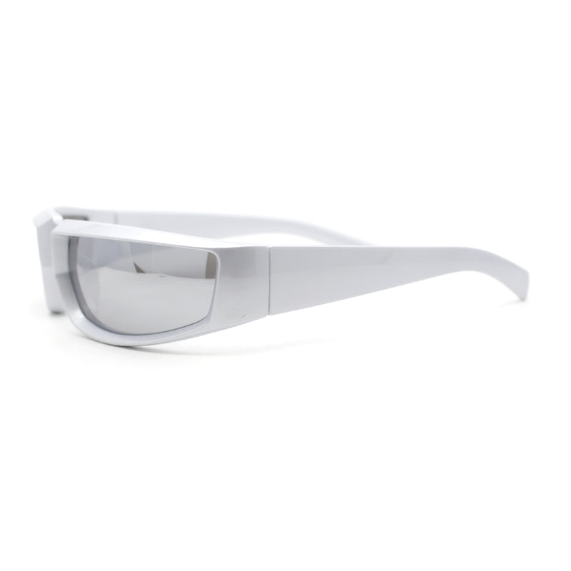 Swanky Trend 90s Wrap Around Sport Plastic Rectangular Sunglasses