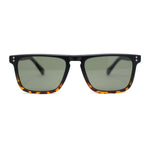 Polarized Hipster Flat Top Keyhole Rectangular Horn Rim Plastic Sunglasses