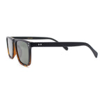 Polarized Hipster Flat Top Keyhole Rectangular Horn Rim Plastic Sunglasses