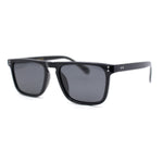 Polarized Hipster Flat Top Keyhole Rectangular Horn Rim Plastic Sunglasses