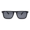 Polarized Hipster Flat Top Keyhole Rectangular Horn Rim Plastic Sunglasses