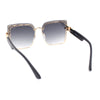 Womens Rimless Luxury Rectangular Designer Style Fashion Sunglasses