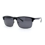 Polarized Hipster Narrow Rectangle Half Horn Rim Fashion Sunglasses