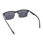 Polarized Hipster Narrow Rectangle Half Horn Rim Fashion Sunglasses