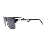 Polarized Hipster Narrow Rectangle Half Horn Rim Fashion Sunglasses