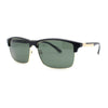 Polarized Hipster Narrow Rectangle Half Horn Rim Fashion Sunglasses