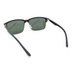 Polarized Hipster Narrow Rectangle Half Horn Rim Fashion Sunglasses